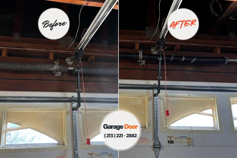 Before and after: garage door repair Black Bottom Biltmore
